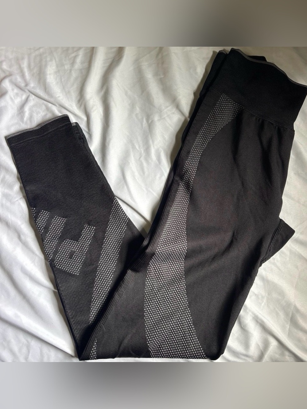 PINK Victoria's Secret Black Seamless Leggings with Gray Dot Accents